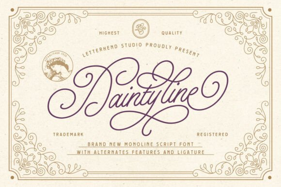 Daintyline: The Monoline Script Font for Elegant Branding