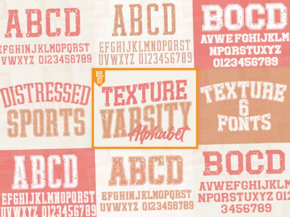 Texture Varsity Alphabet: Bold Vintage Character for Modern Projects