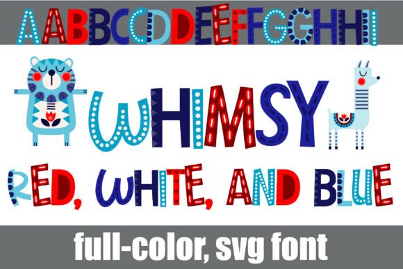 Whimsy Red, White, and Blue: A Folk Art Font for Heartfelt Designs